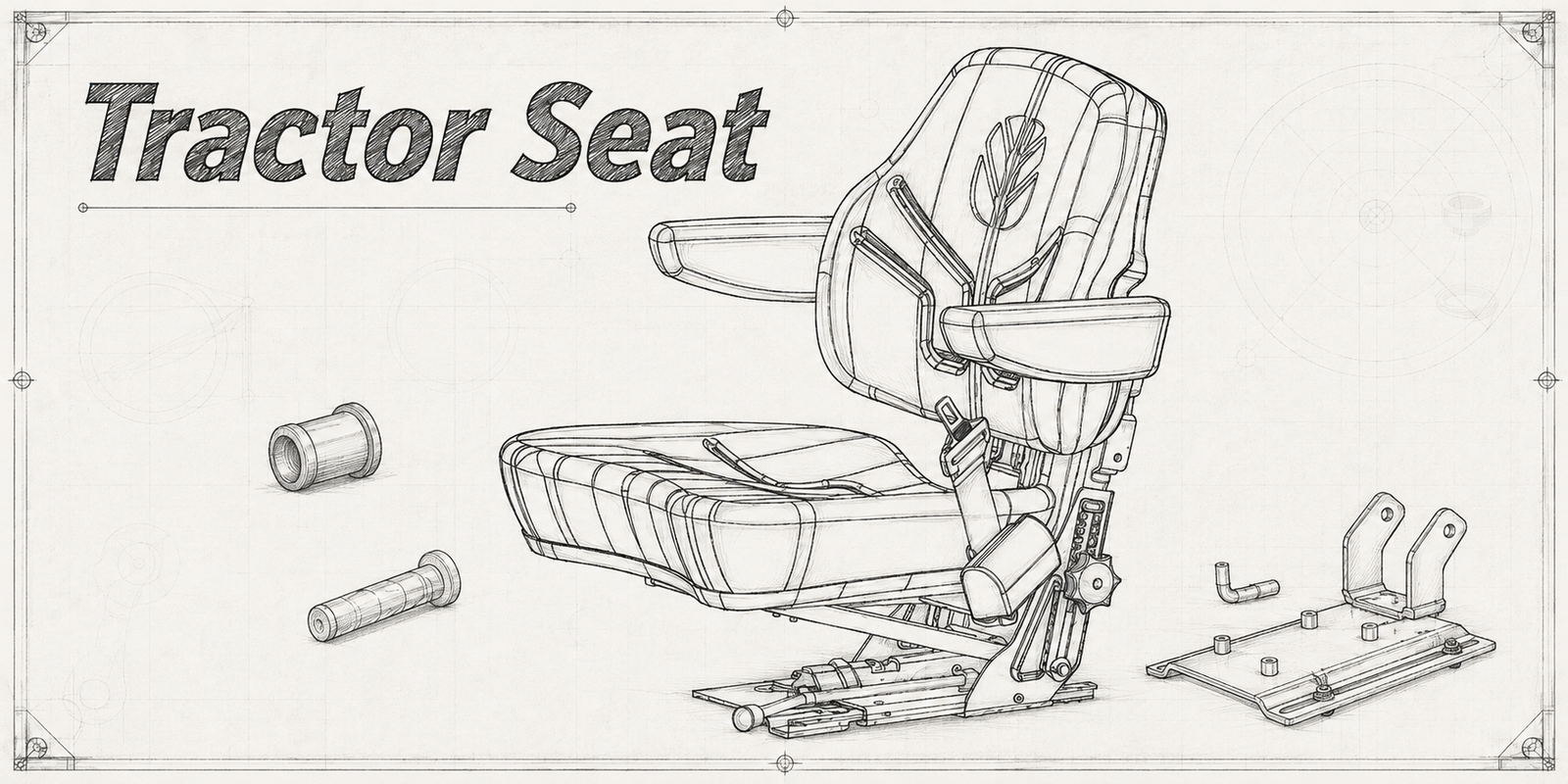 Tractor Driving Seat & Cushion Set